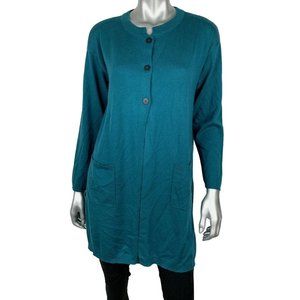 J. Jill Cardigan Small Petite Cardigan Wool Blend Thin Knit long sleeve